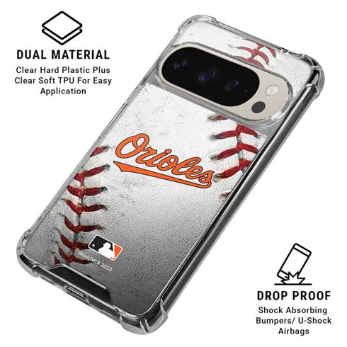 MLB Baltimore Orioles Game Ball Pixel 9/9 Pro Clear Case